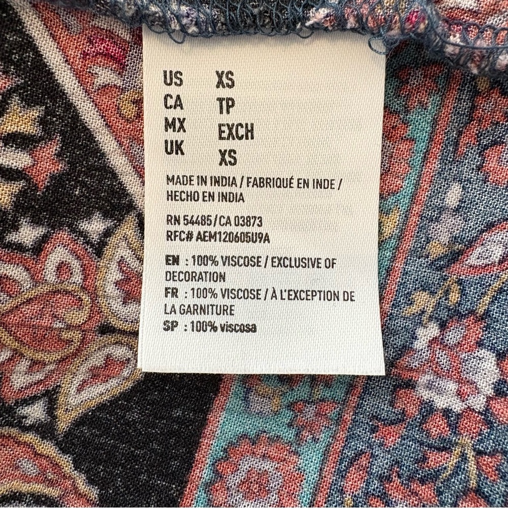 American Eagle Paisley Print Casual Maxi Dress with Slit Size XS - Picture 9 of 10